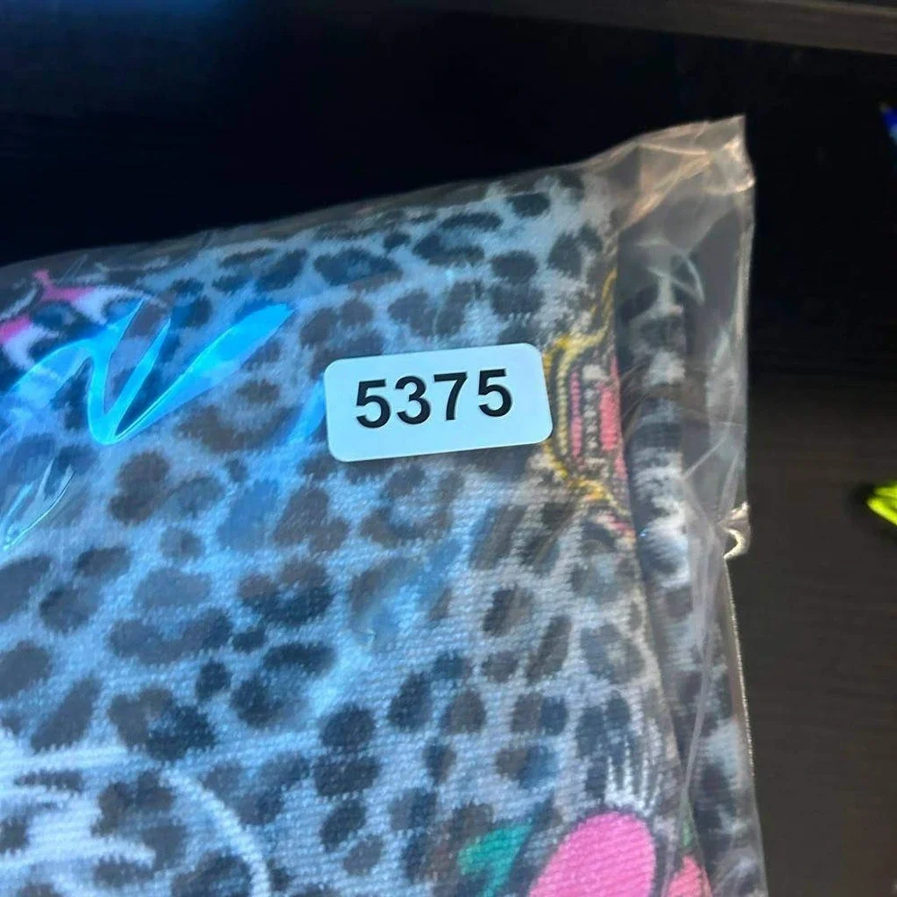 Ed Hardy 3 Pc Towel Set Tiger Leopard Print Y2K Bath 28x54 Hand 16x26 Cotton